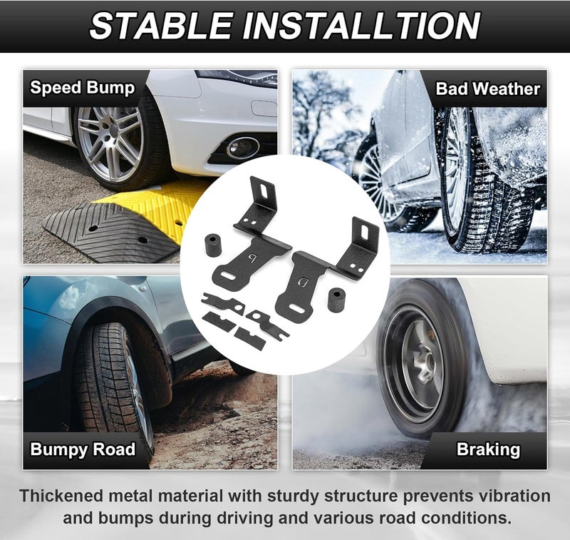 ROMELACK Hood Mount Brackets Ditch Light Pods Bracket No Drilling Compatible with Chevy Silverado Fit GMC Sierra 1500 2500 3500 2019-2024 - Image 3